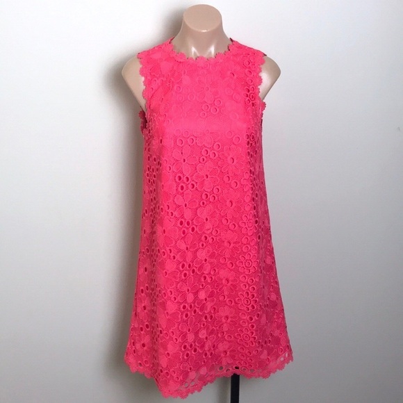 Kate Spade Lace Shift Dress Pink Eyelet Floral - Picture 1 of 7